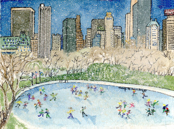 ice skating picture greeting card iambic chick