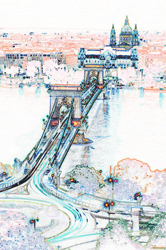 bridge over danube lines%