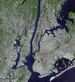 poster satellite view nyc