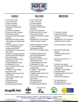 pac aire Package Benefits flyer sell sheet