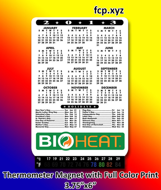thermometer refrigerator magnet full color imprint calendar
