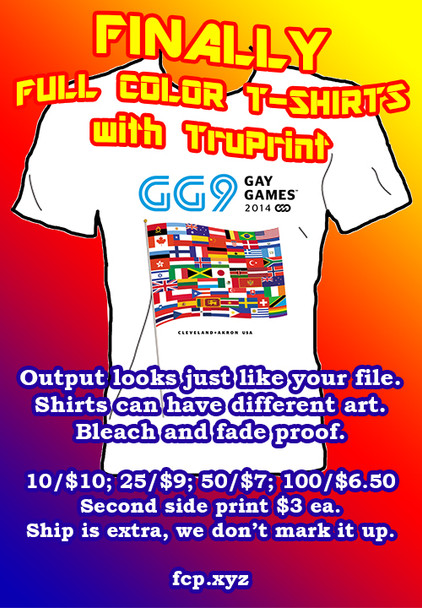 50 Full Color T-Shirts with TruPrint, Art Can Vary