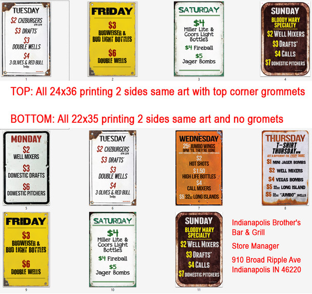 Full Color Coroplast Signs for Window (with grommets) and Sandwich Boards