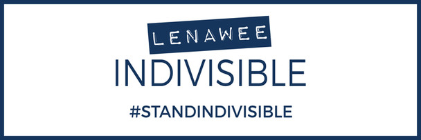 Lenawee Indivisible Banner on 13oz scrim vinyl