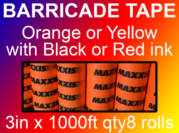 custom barricade tape 3in x 1000ft qty8 rolls
