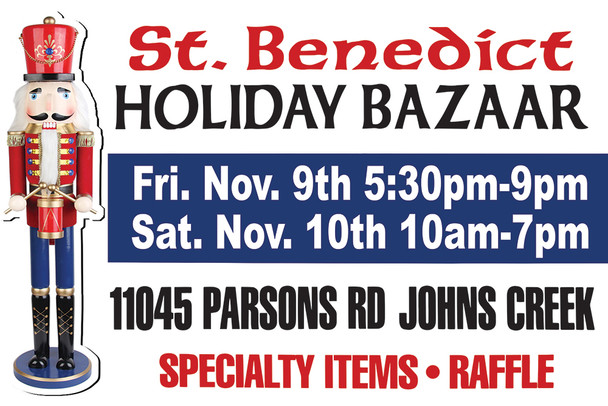 Coroplast signs and banner for Holiday Bazaar