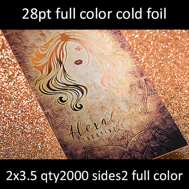 28Pt Cold Foil Cards Full Color Foil Cards Full Color Both Sides 2x3.5 Quantity 2000