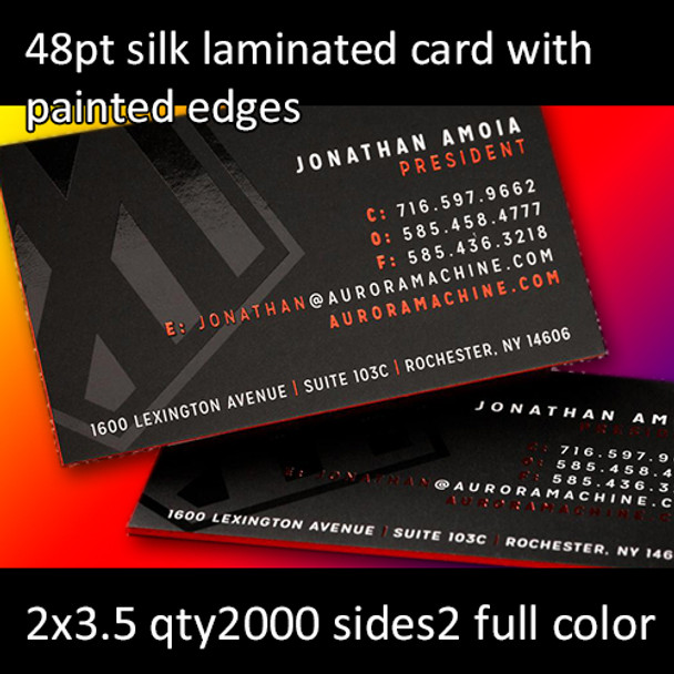 48Pt Silk Laminated Cards Full Color Both Sides 2x3.5 Quantity 2000