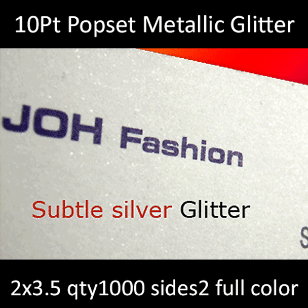 12Pt Popset Metal Infused Cards Full Color Both Sides 2x3.5 Quantity 1000