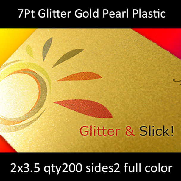 7Pt Gold Pearl Plastic Cards Full Color Both Sides 2.125x3.375 Quantity 200