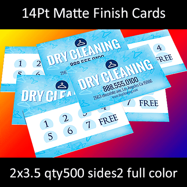 14Pt Matte or Gloss Coated Synthetic Cards Full Color Both Sides 2x3.5 Quantity 500
