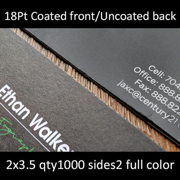 18Pt Coated Front Uncoated Back Cards Full Color Both Sides 2x3.5 Quantity 1000