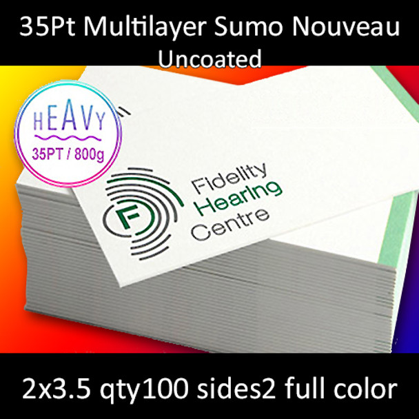 35Pt Sumo Nouveau Uncoated Cards Full Color Both Sides 2x3.5 Quantity 100