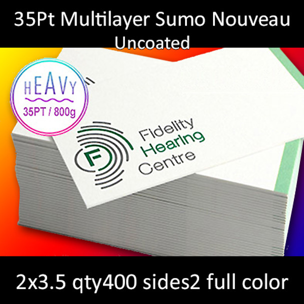 35Pt Sumo Nouveau Uncoated Cards Full Color Both Sides 2x3.5 Quantity 400