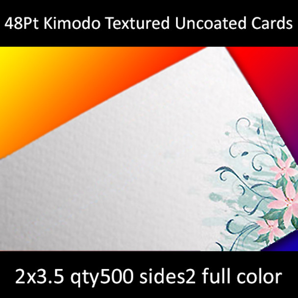 48Pt White with White Insert Trilayer Komodo Uncoated Cards Full Color Both Sides 2x3.5 Quantity 500