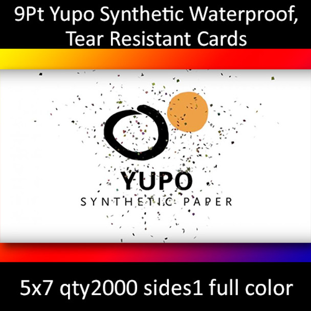 Postcards, Synthetic, Yupo Waterproof, Tear-Resistant, 9Pt, 5x7, 1 side, 2000 for $436