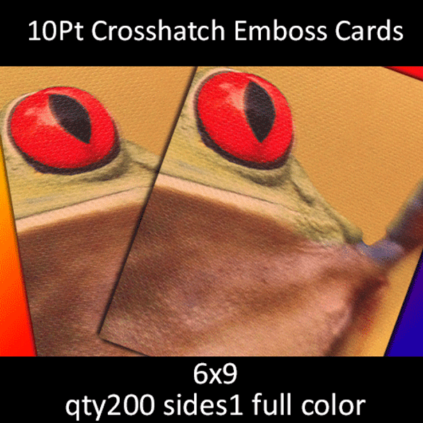 Postcards, Uncoated, Crosshatch Emboss, 10Pt, 6x9, 1 side, 0200 for $75