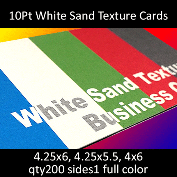 Postcards, Uncoated, White Sand Textured, 10Pt, 4.25x5.5, 4.25x6, 4x6, 1 side, 0200 for $30