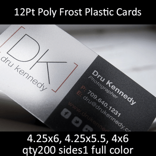 Postcards, Plastic, Poly Frost, 14Pt, 4.25x5.5, 4.25x6, 4x6, 1 side, 0200 for $78
