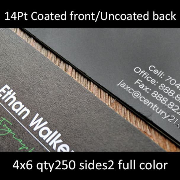 Postcards, Coated Front, Uncoated Back, Matte Coated Front, Uncoated Back, 14Pt, 4x6, 2 sides, 0250 for $25