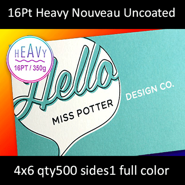 Postcards, Uncoated, Nouveau, 16Pt, 4x6, 1 side, 0500 for $100.99