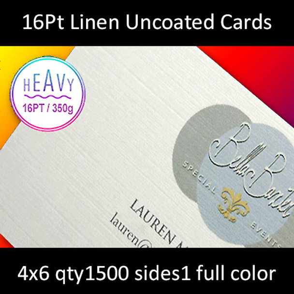 Postcards, Uncoated, Linen, 16Pt, 4x6, 1 side, 1500 for $235.99