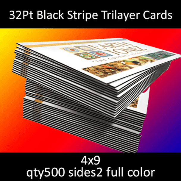 Postcards, Uncoated, Trilayer with Black Insert, 32Pt, 4x9, 2 sides, 0500 for $147