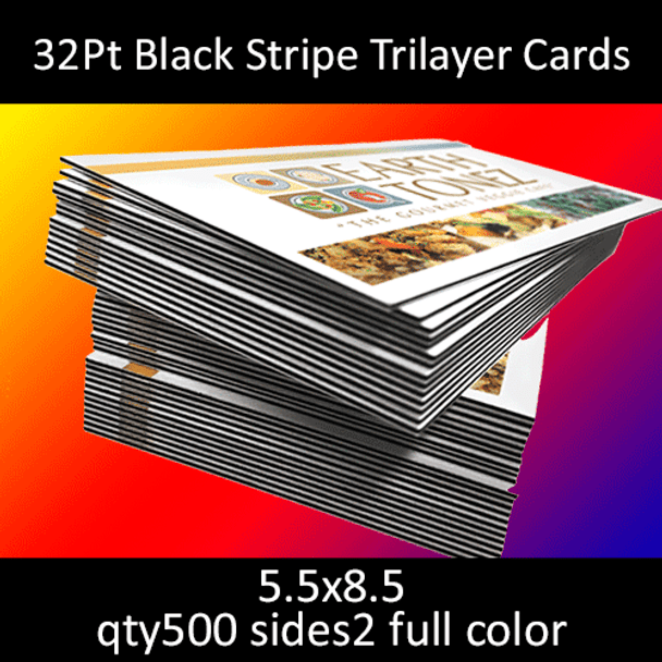 Postcards, Uncoated, Trilayer with Black Insert, 32Pt, 5.5x8.5, 2 sides, 0500 for $172