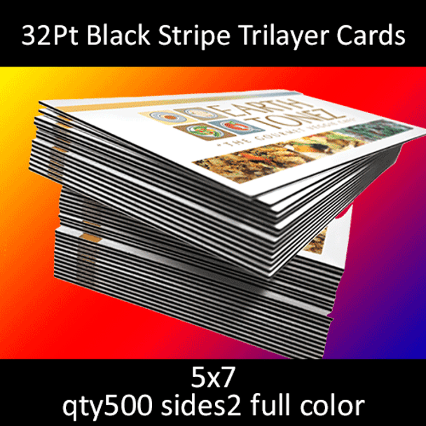 Postcards, Uncoated, Trilayer with Black Insert, 32Pt, 5x7, 2 sides, 0500 for $175