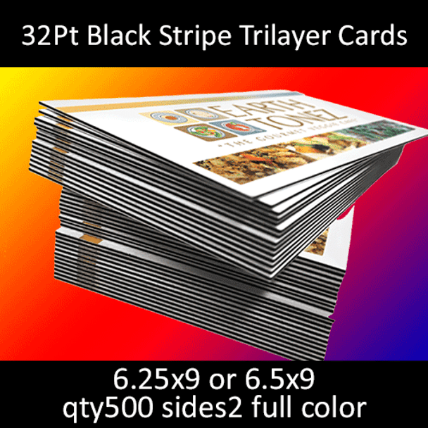 Postcards, Uncoated, Trilayer with Black Insert, 32Pt, 6.25x9, 6.5x9, 2 sides, 0500 for $193