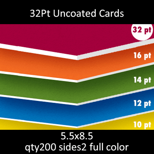 Postcards, Uncoated, Uncoated, 32Pt, 5.5x8.5, 2 sides, 0200 for $63