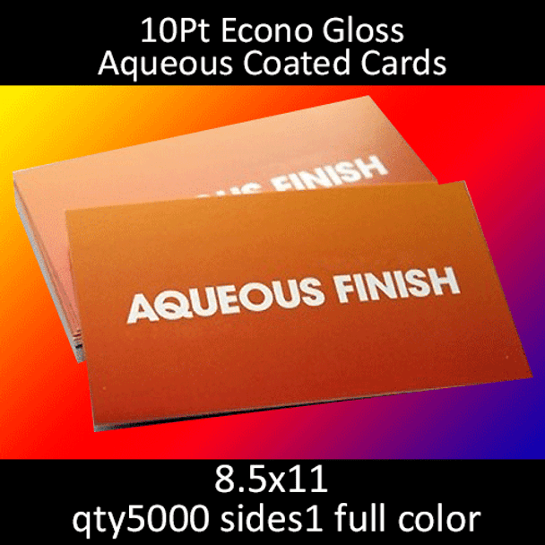 10Pt Gloss Aqueous Coated Econo Postcards, full color on 1 side, 8.5x11, qty 5000