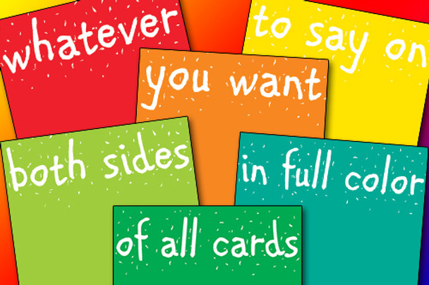 Flash cards, 3 sets, various sizes, qty's