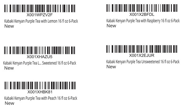 Five Sets of 5000 Amazon Barcode Labels in Black Ink on Rolls of 1000