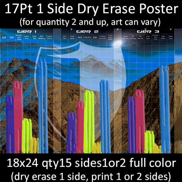 17Pt One Side Dry Erase Cardstock Poster 18x24 qty15 sides1or2 full color
