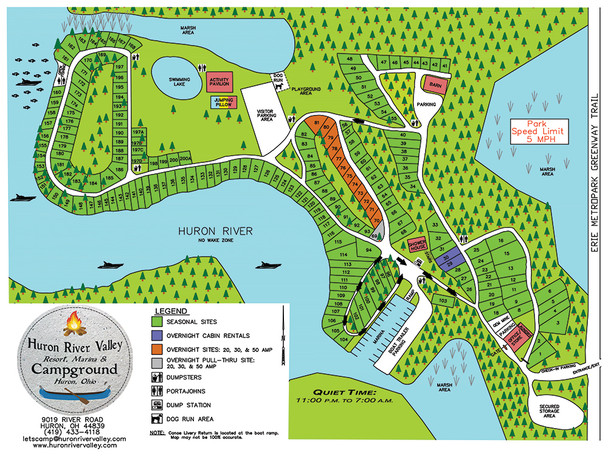One Set of 500 Site Maps and one Set of 50 Marina Maps, Both Backed by Rules & Regs, for Huron OH
