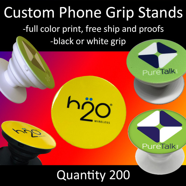 Custom, Full Color Phone Grips, Quantity 200