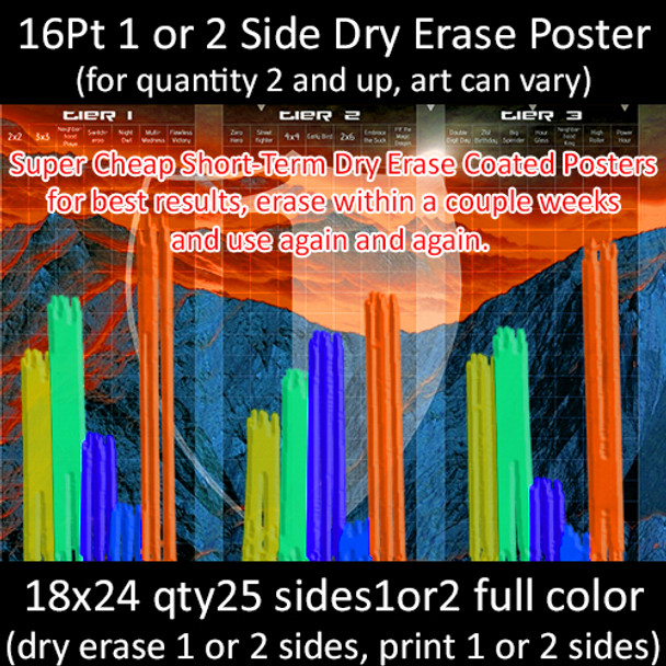 16Pt 1 or 2 Side Dry Erase Coated Cardstock Poster 18x24 qty25 1 or 2 side print in full color