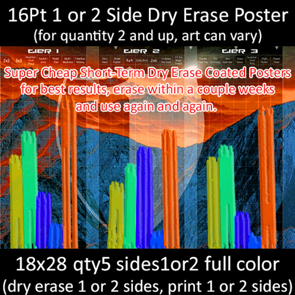 16Pt 1 or 2 Side Dry Erase Coated Cardstock Poster 18x27 qty5 1 or 2 side print in full color