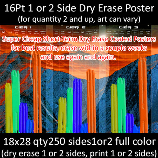 16Pt 1 or 2 Side Dry Erase Coated Cardstock Poster 18x27 qty250 1 or 2 side print in full color