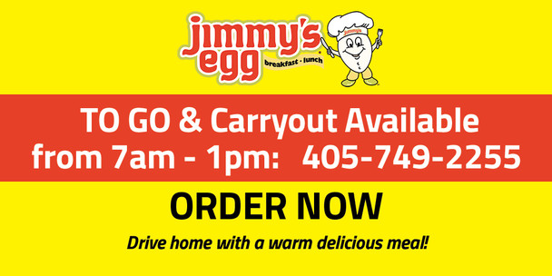 One 48x96 18oz double sided banner for Jimmy's Egg with wind slits and overnight ship