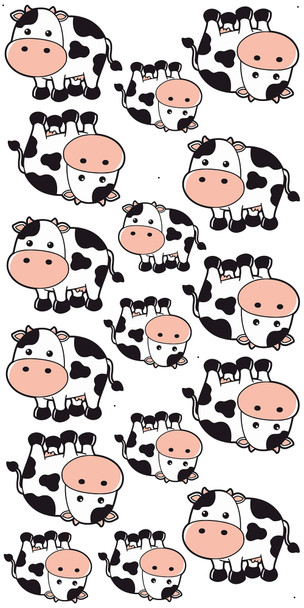 One sheet shape cut cows with ship