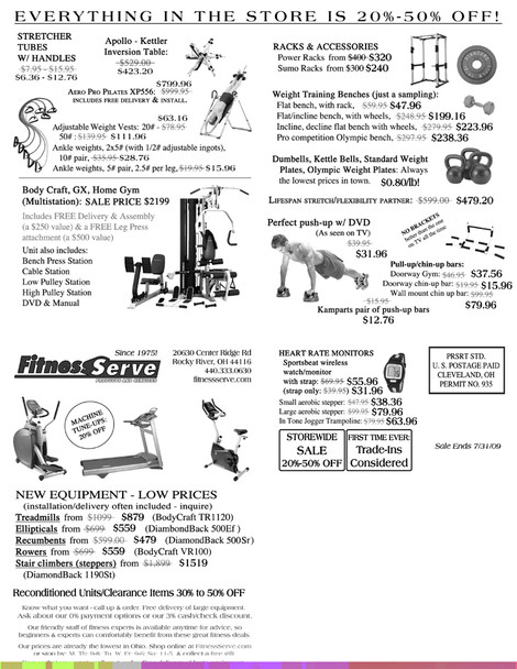 fitness serve card mailer booklet