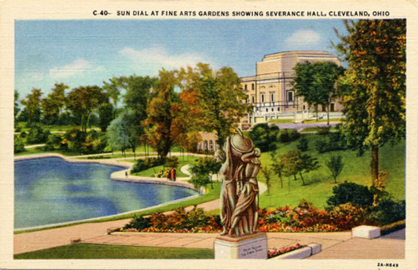 severance hall lagoon postcard