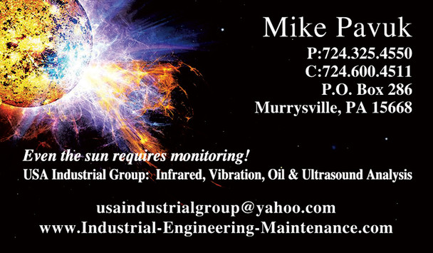 usa industrial group logo business card