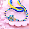 Royal Blue & Yellow Designer Thread Rakhi