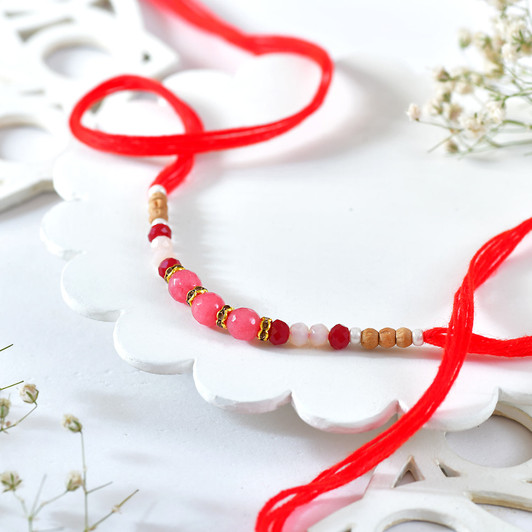Graceful Blush Bead Rakhi