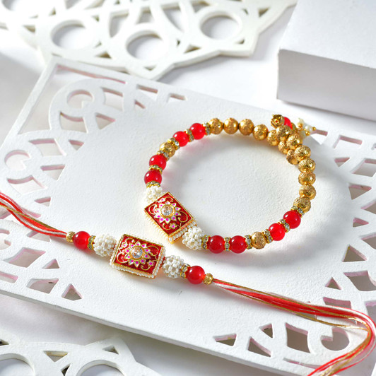 Royal Ruby Pearl Bhaiya Bhabhi Set