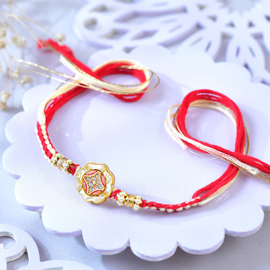 Royal Blossom Stone Rakhi