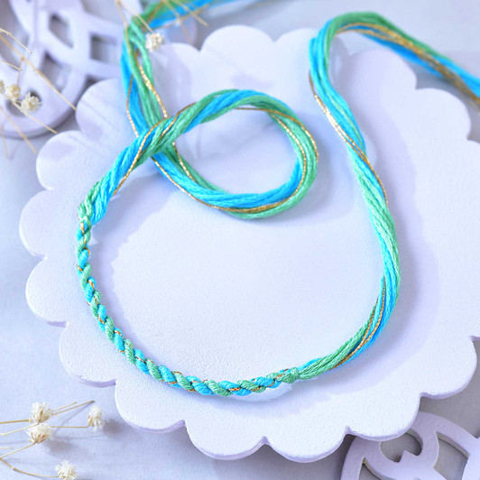 Aqua Mint Twisted Mauli Rakhi
